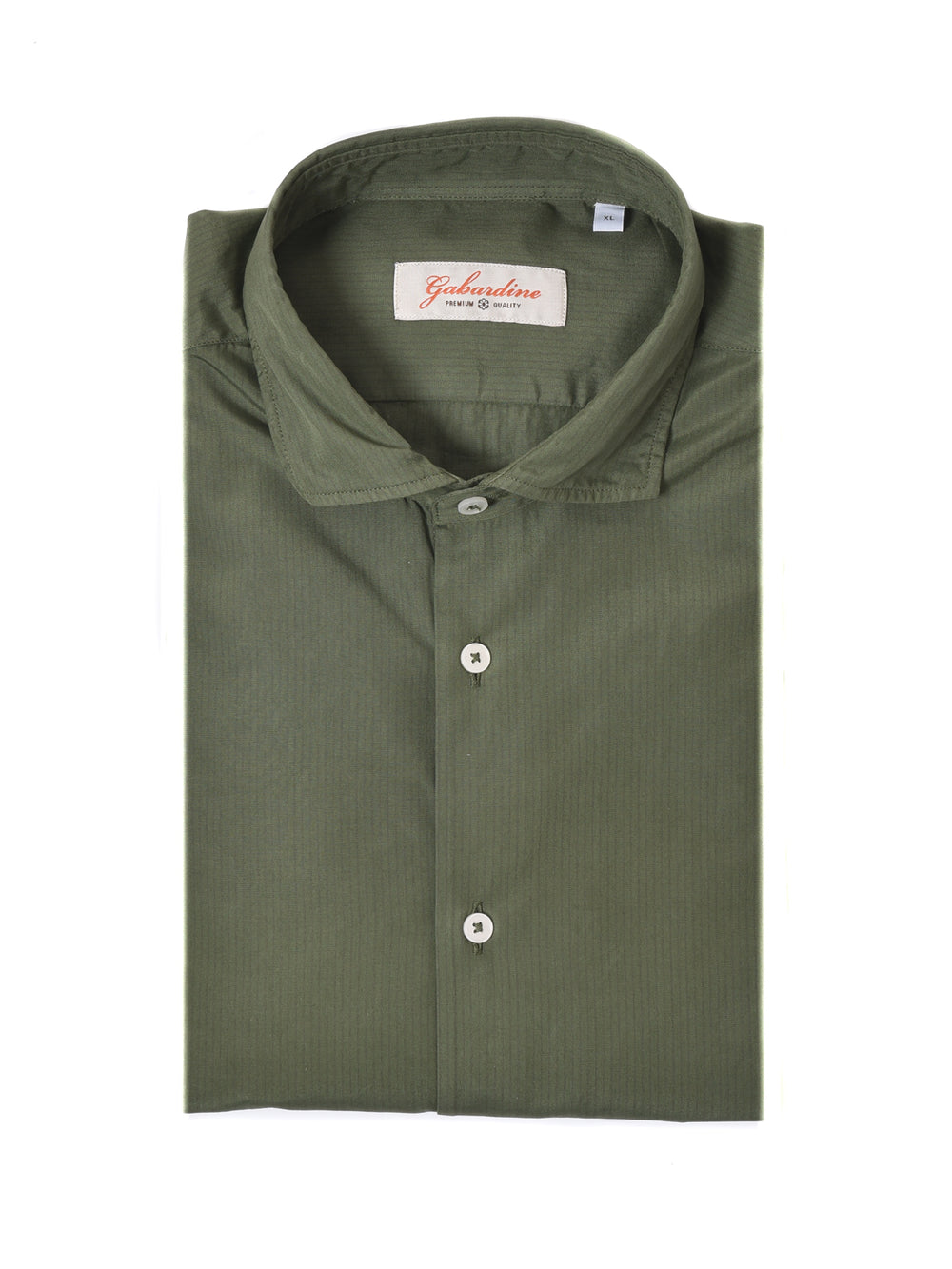 GABARDINE Camicia verde militare a righe in cotone