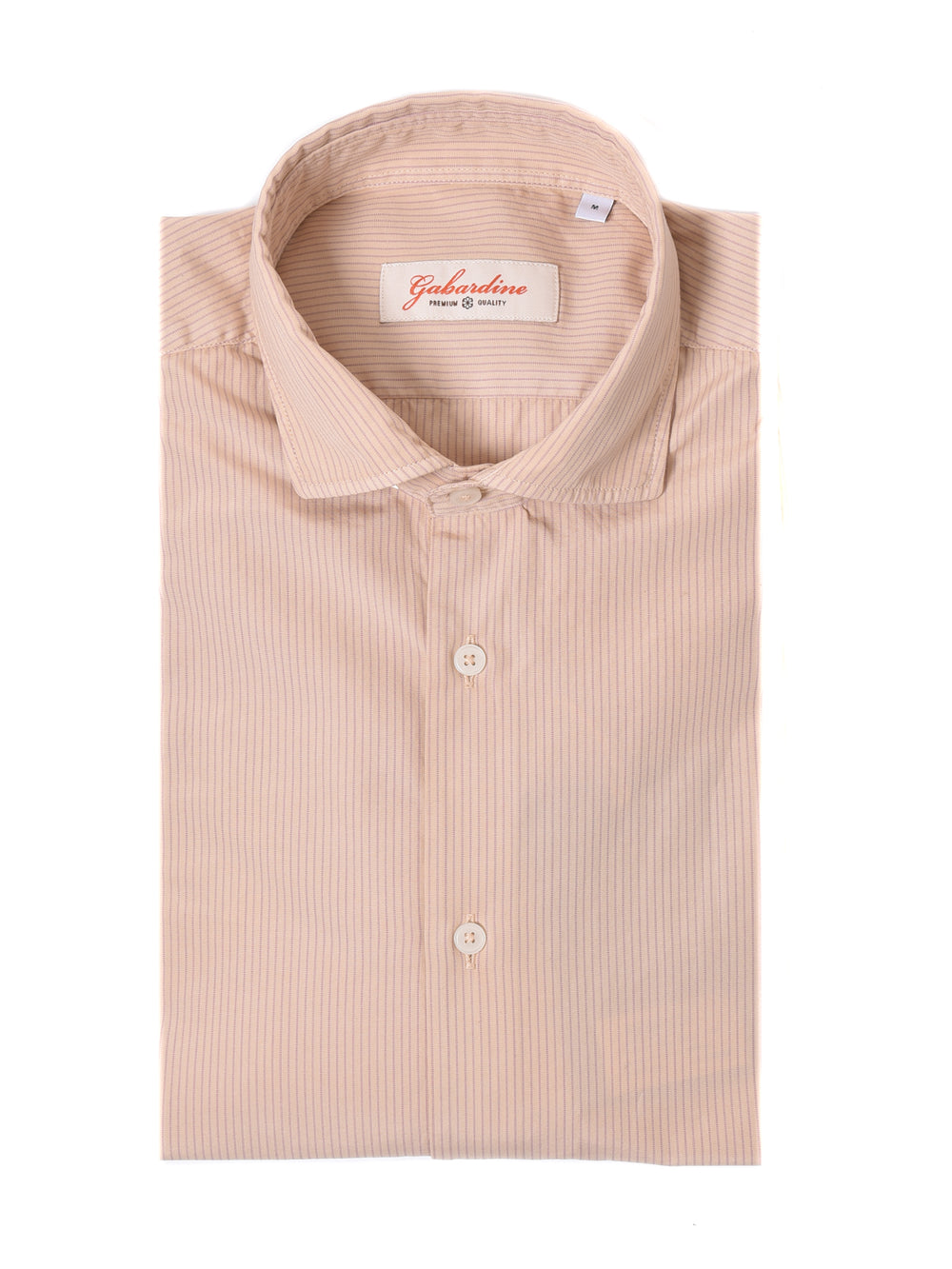 GABARDINE Camicia a righe beige in cotone